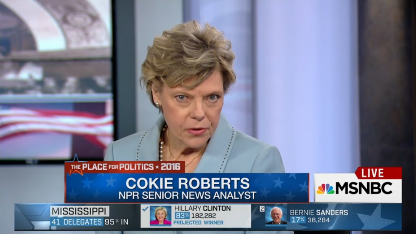 NPR’s Cokie Roberts Irresponsibly Floats Rumor That Dems Are Looking To Replace Hillary