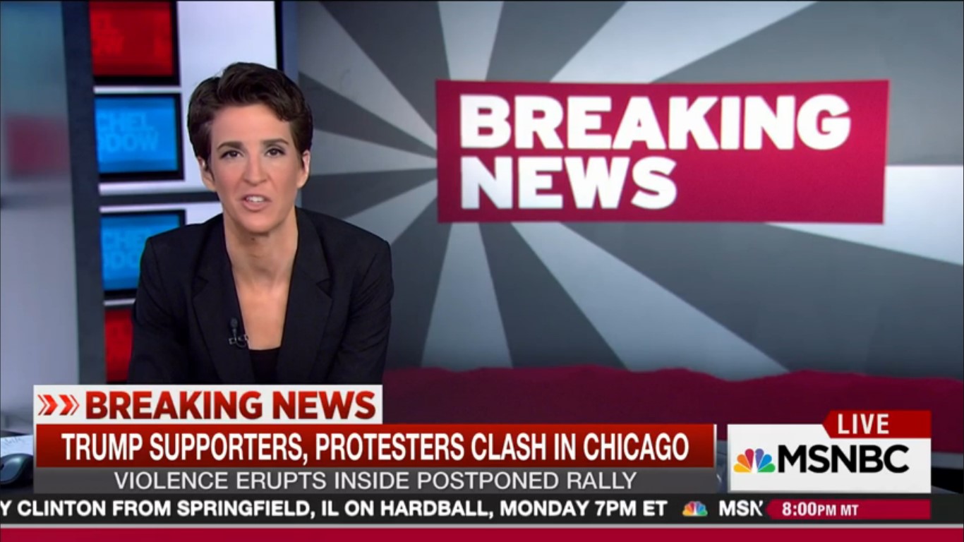 Rachel Maddow On Trump Rally Violence: “It Is Impossible To Say That This Is An Accident”