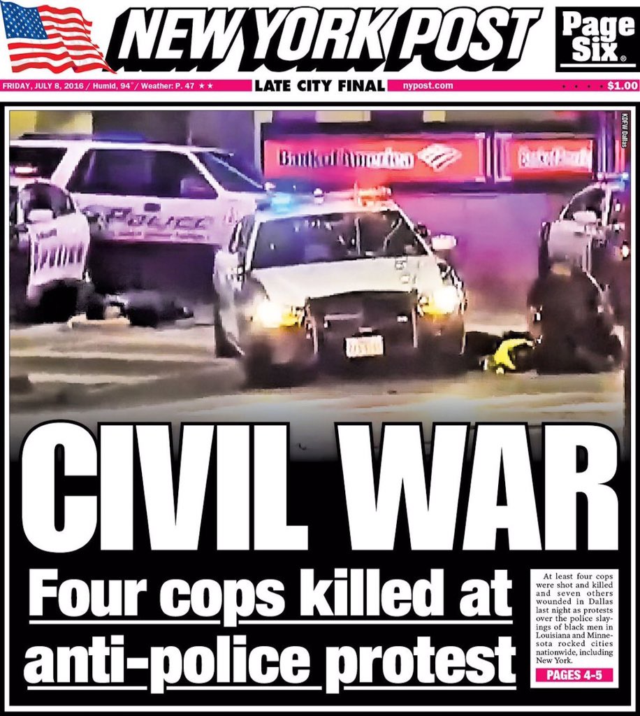 New York Post Very Responsibly Claims America Is Now In The Middle Of A Race War