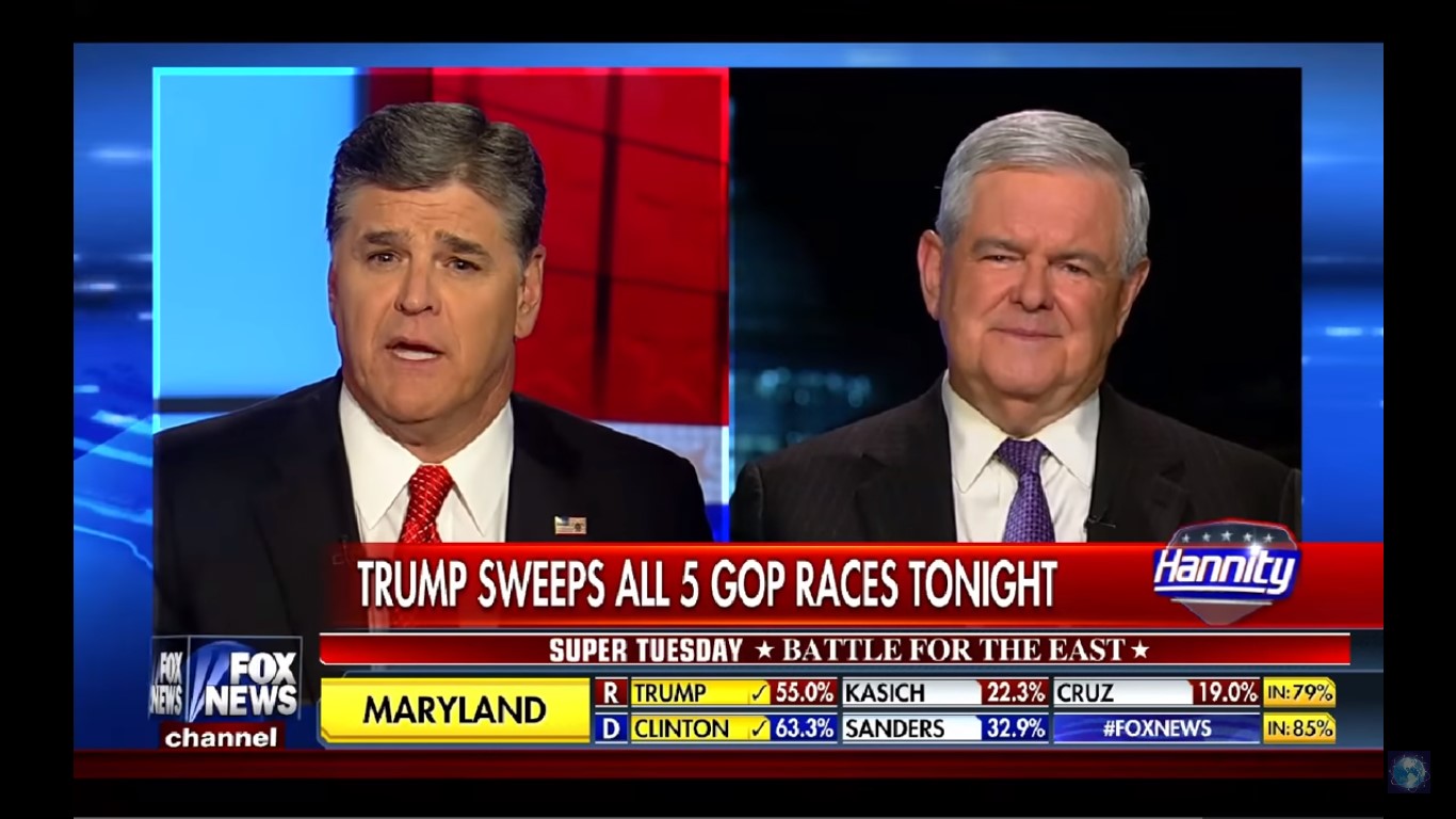 Sean Hannity Flies Newt Gingrich To Trump Meeting Because That’s Totally Normal