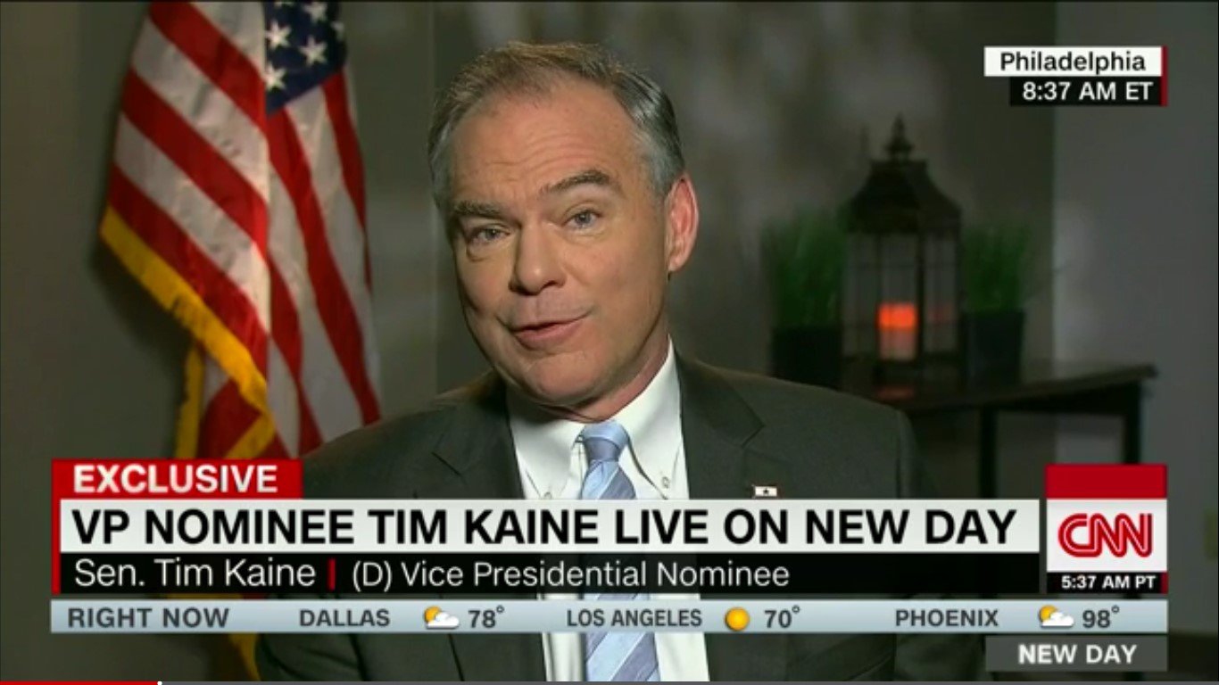 Tim Kaine: Trump Wasn’t Sarcastic On Russian Hacking, “He Was Being Ignorant”