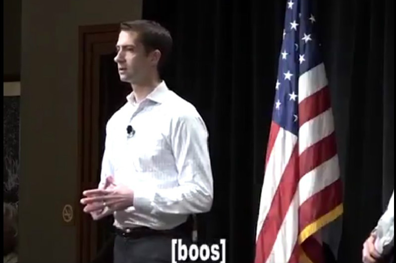‘He’s Still Under Audit’: Constituents Loudly Boo Tom Cotton Over Trump Tax Return Answer