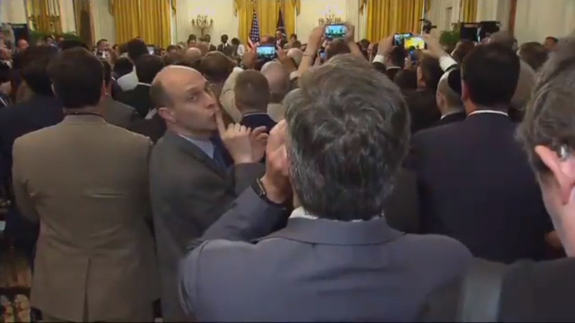 WATCH: Some Dude Shushes Jim Acosta As He Shouts ‘Will You Stop Calling Press The Enemy’ To Trump