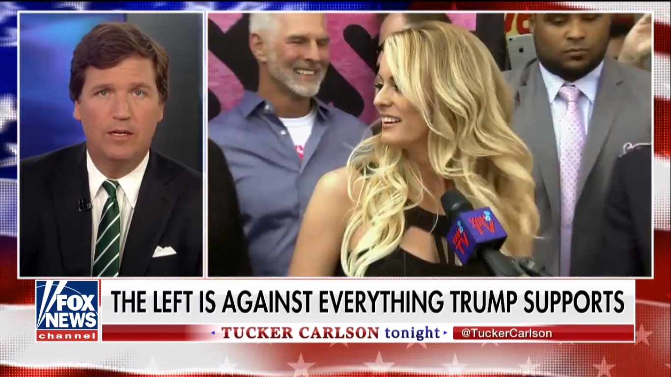 Pimp Buddy Tucker Carlson Blasts Liberals As Indecent For Defending Stormy Daniels