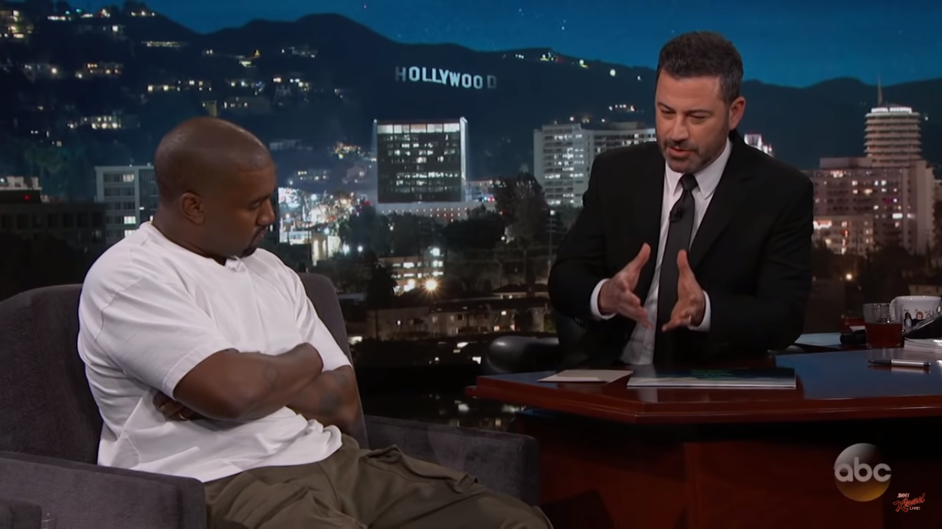 kanye west meltdown on kimmel