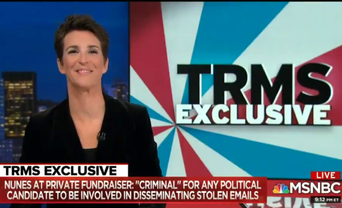Maddow’s Nunes Tape Exclusive Most-Watched Show In All Of Cable On Wednesday