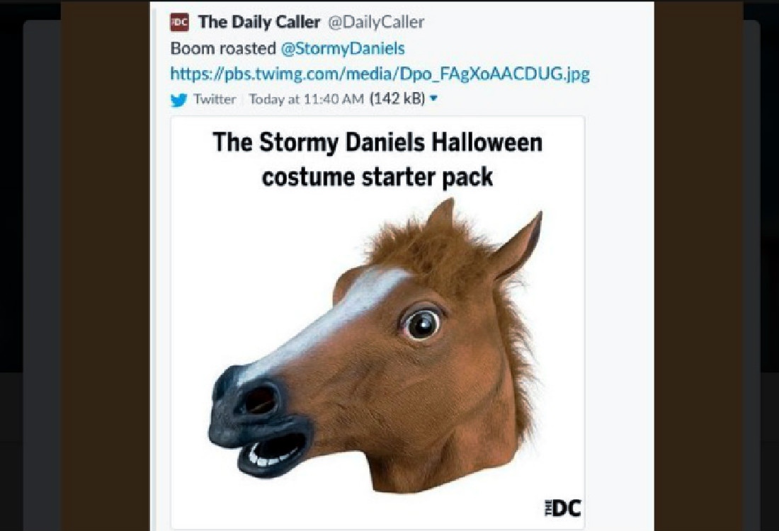 The Daily Caller Deletes ‘Stormy Daniels Halloween Costume Starter Pack’ Horseface Tweet
