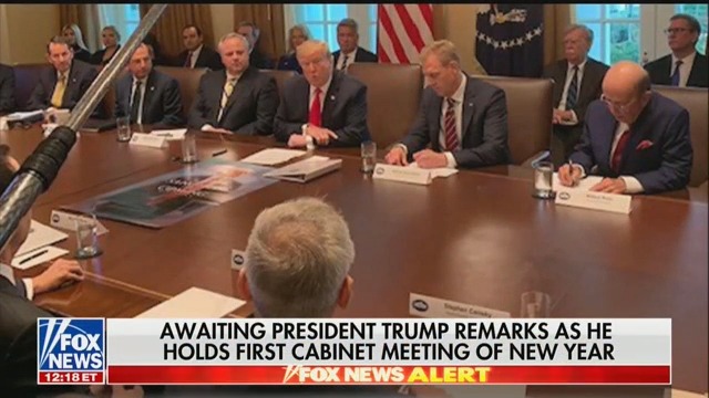 Trump Brings Poster Of ‘Game Of Thrones’ Tweet To First Cabinet Meeting Of 2019