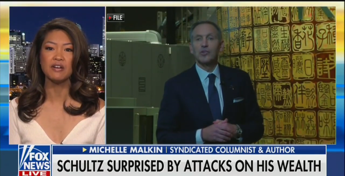 Michelle Malkin: Howard Schultz Will Be Eaten Alive By Progressive Democrats