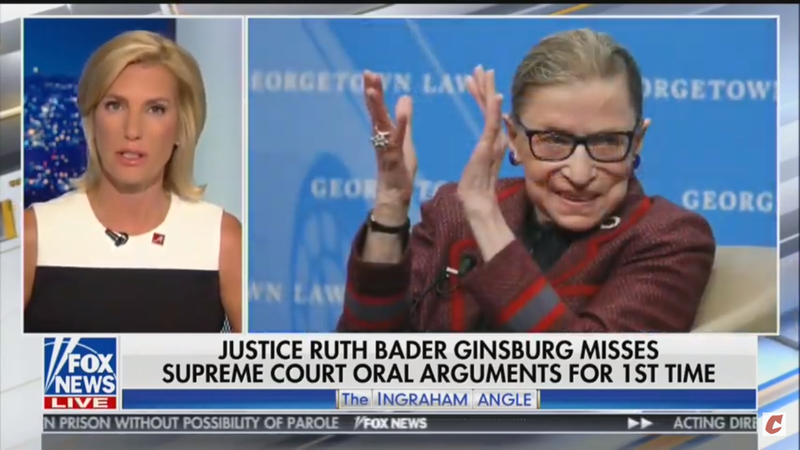 Laura Ingraham: Ruth Bader Ginsburg’s Groupie Snowflakes Will Be ‘Melting All Over’ When She Dies