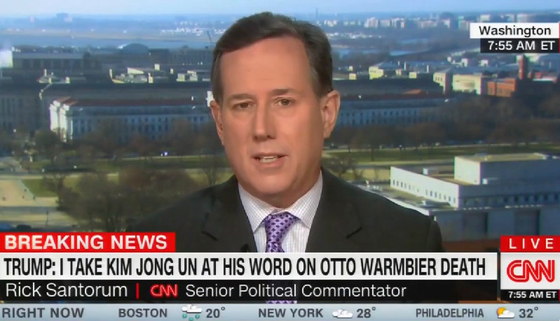 Rick Santorum Blasts Trump For Defending Kim Over Otto Warmbier: ‘This Is Reprehensible!’