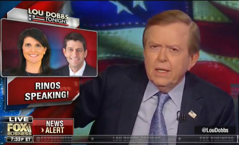 Lou Dobbs Continues Attacking Paul Ryan After Former Speaker Joins Fox Board of Directors