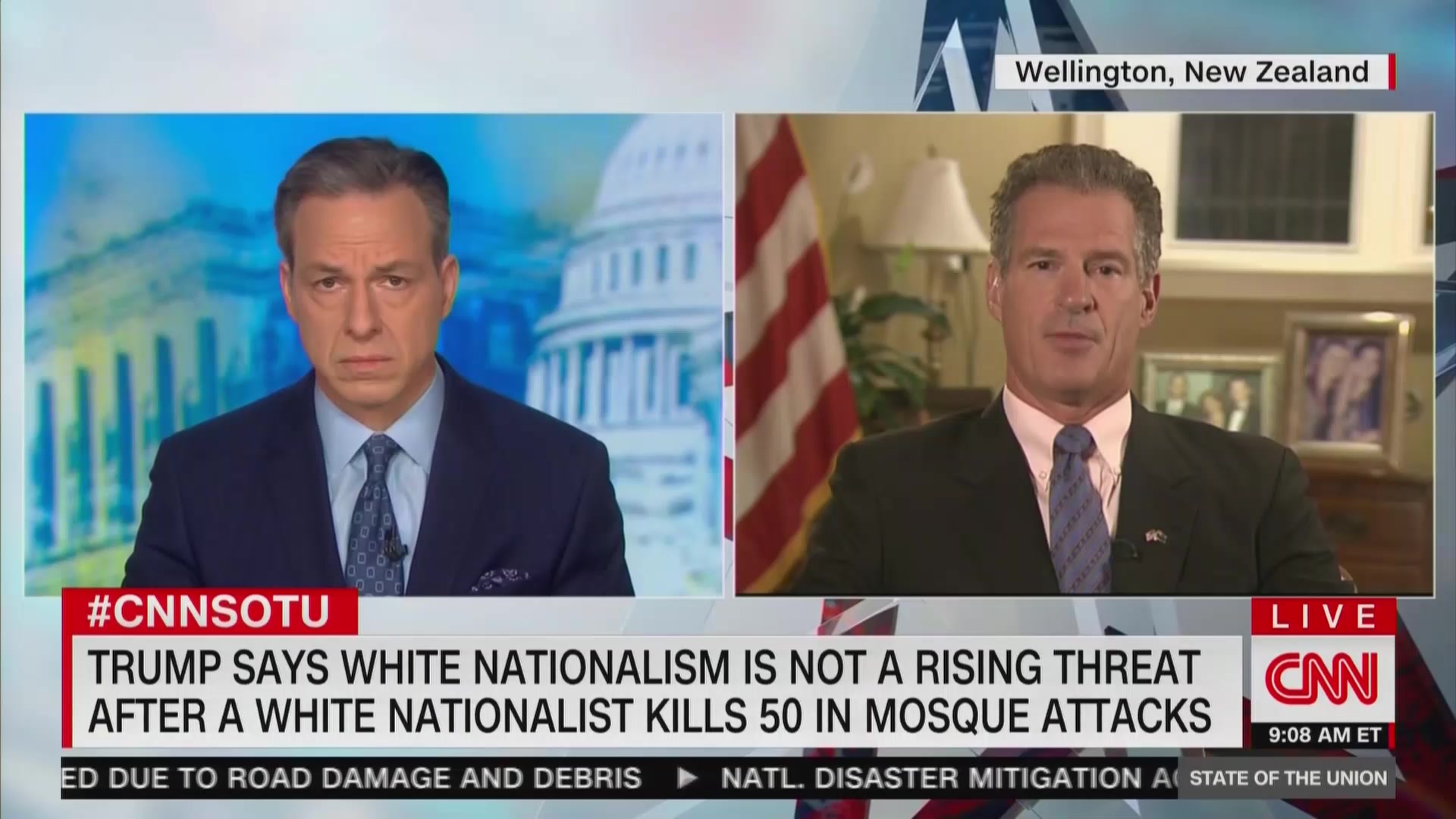 US Amb. to New Zealand Scott Brown Dodges When Asked About Trump Downplaying White Nationalism