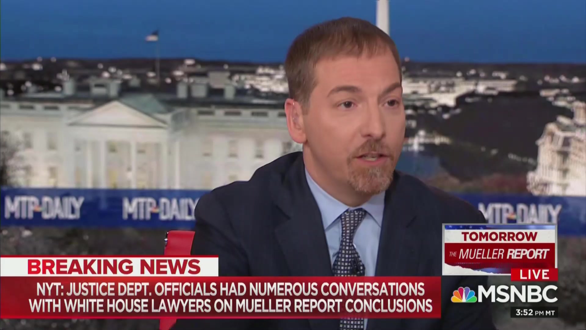 ‘This Is Actual Collusion!’ Chuck Todd Blows Up Over Report That DOJ Briefed Trump on Mueller Report