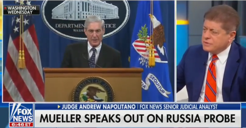 Fox’s Judge Nap Disagrees With Dershowitz, Calls For Mueller To Testify In Public