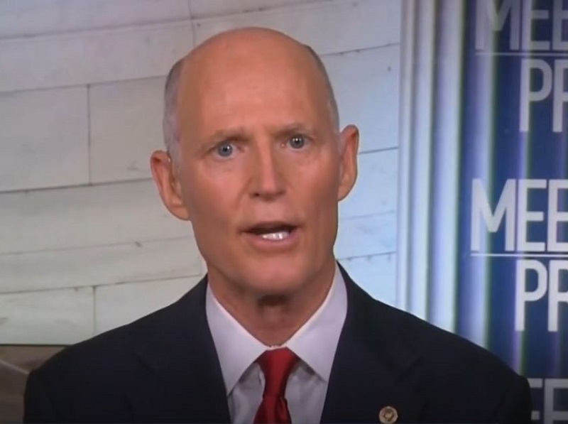 Rick Scott Dodges Questions About Trump’s Racism by Complaining About Dems’ Attacks on Border Patrol