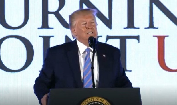 Trump Falsely Warns Turning Point USA Crowd That ‘Illegals’ Will Steal Election in Swing States