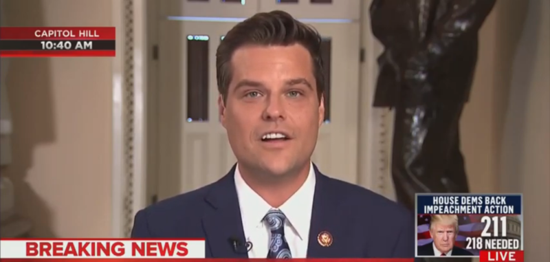 GOP Rep. Matt Gaetz: Trump Showed Republicans Transcript Ahead of Time, Gave Us Talking Points