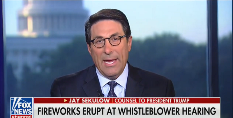 Trump Lawyer Jay Sekulow Hints at Conspiracy: A Law Firm Wrote The Whistleblower Complaint