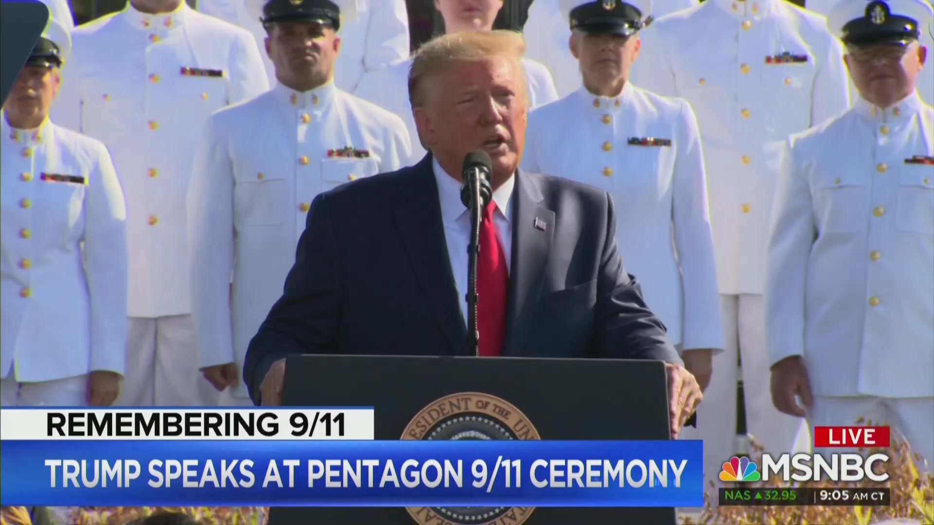 During 9/11 Ceremony, Trump Repeats Baseless Claim He Helped Out at Ground Zero