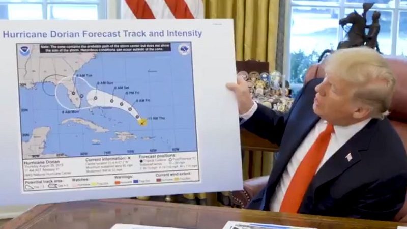 WH Alters Official Hurricane Forecast Map to Say President Was Correct Dorian Could Strike Alabama