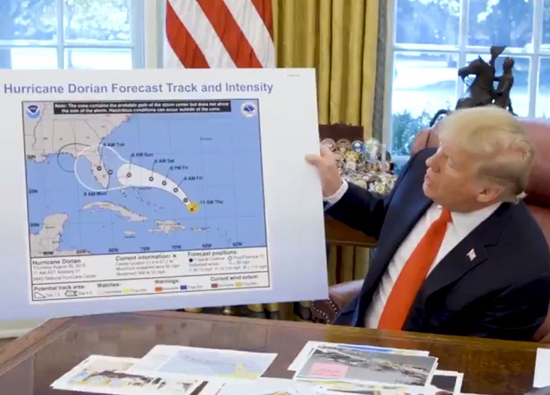 WH Alters Official Hurricane Forecast Map to Say President Was Correct Dorian Could Strike Alabama