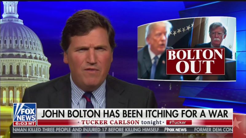 Tucker Carlson Claims John Bolton Is Progressive and a ‘Man of the Left’