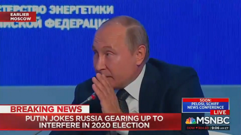 Vladimir Putin Jokes About Interfering in the 2020 Election: “Yes, We’ll Definitely Do It”