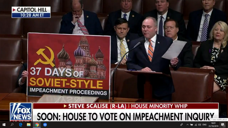 GOP Rep. Steve Scalise Widely Mocked for ‘Soviet-Style Impeachment Proceedings’ Poster