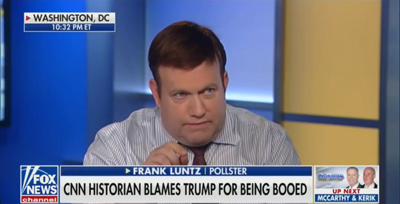 Fox News’ Contributor Frank Luntz on Booing Trump: ‘They Should Hold Those Fans Accountable’