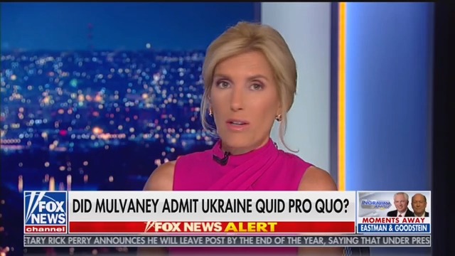 Laura Ingraham Blames Mick Mulvaney’s Disastrous Presser on Him Not Being a Lawyer (Except He Is!)