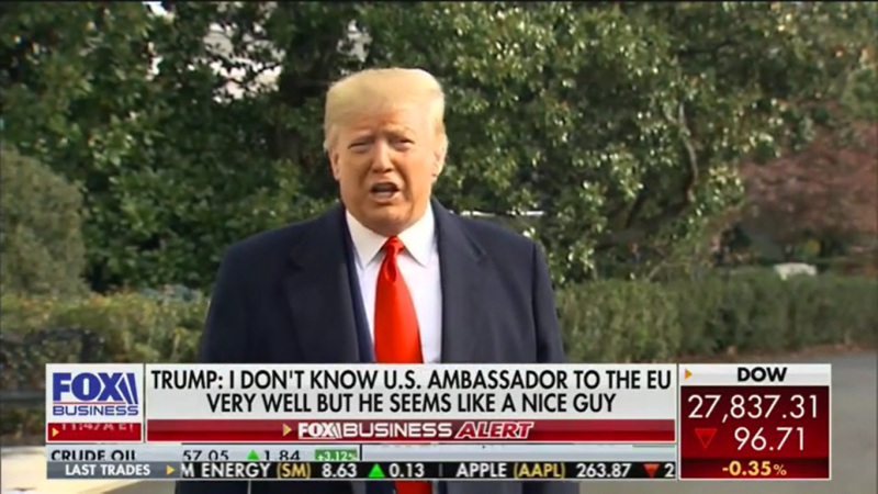 Trump: Sondland Was Screaming at Me ‘What Do You Want from Ukraine?’