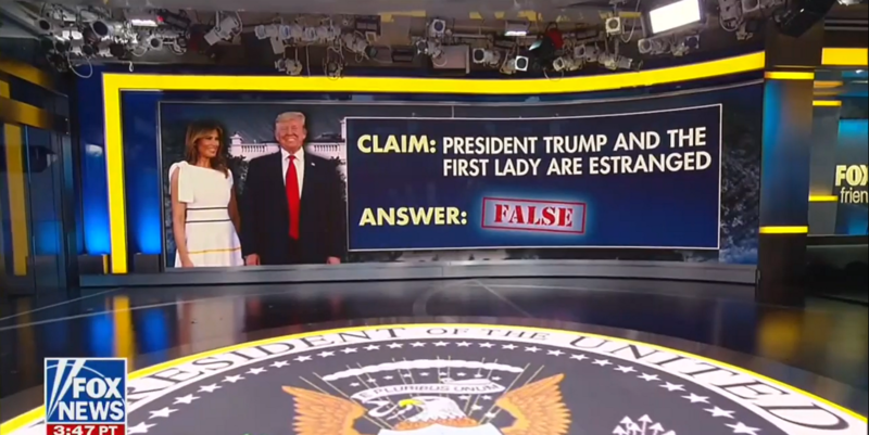 ‘Fox & Friends’ Assures Viewers It’s ‘Totally False’ That Trump and Melania Are ‘Estranged’