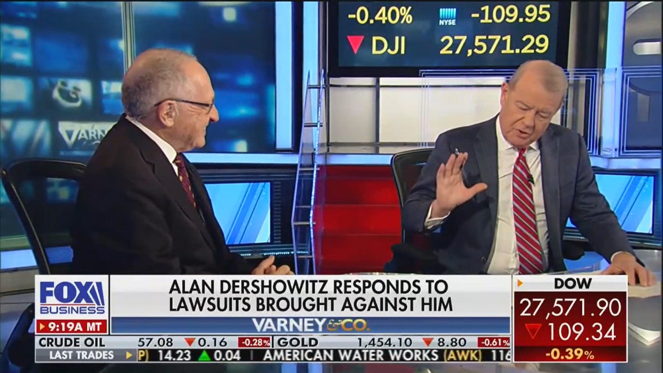 Fox’s Stuart Varney Lectures Alan Dershowitz After He Calls His Epstein Accuser ‘Sleazy’