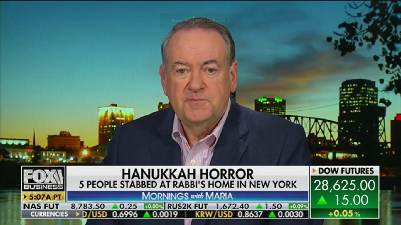 Mike Huckabee Blames the Education System for Hanukkah Stabbings