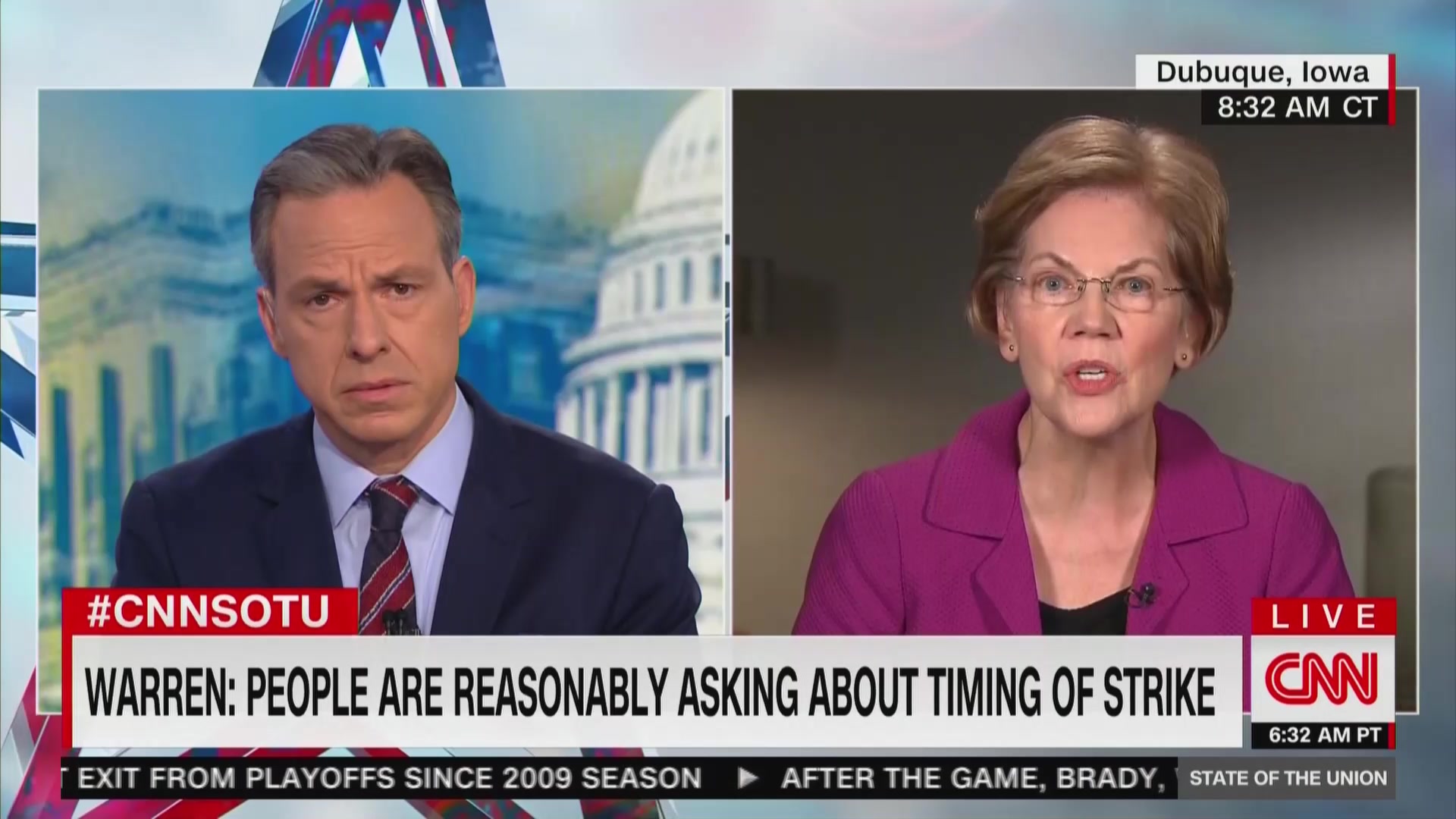 Elizabeth Warren: ‘Reasonable Question to Ask’ if Iran Attack a Distraction From Impeachment