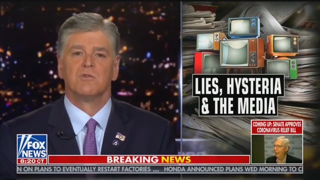 Hannity Ridiculously Insists That He’s ‘Always Taken the Coronavirus Seriously’