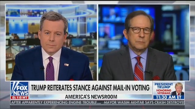 Chris Wallace Debunks Trump’s False Claims on Mail-In Voting: ‘No Record of Massive Fraud’