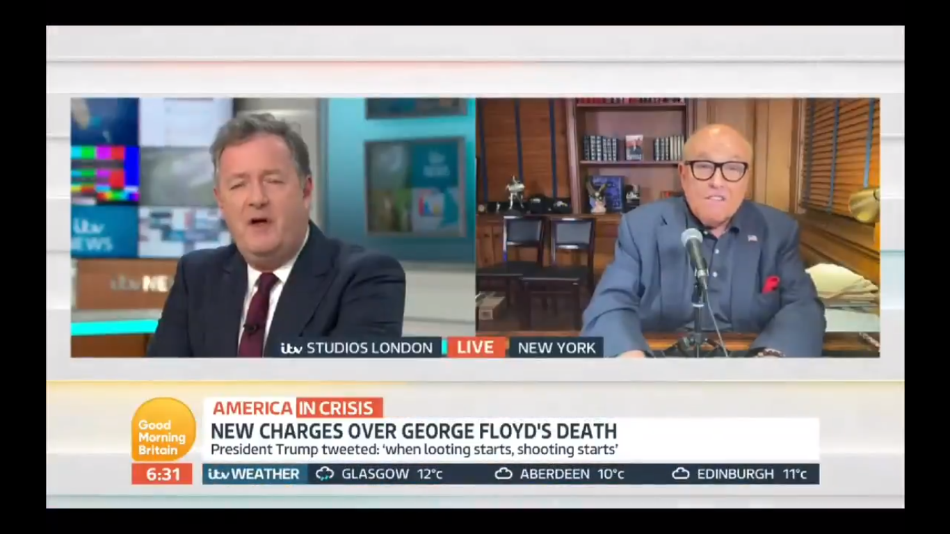 Watch: Rudy Giuliani and Piers Morgan Have Blazing Argument on Live TV
