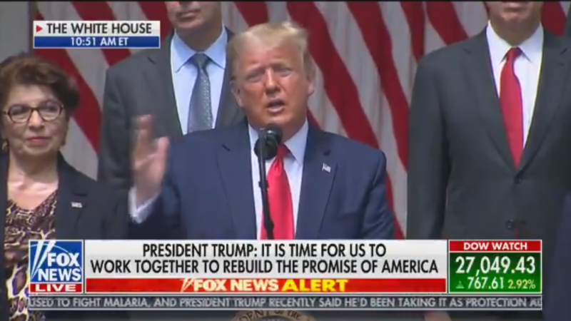 Trump Wonders If George Floyd Is ‘Looking Down Right Now’ Because It’s ‘A Great Day’ for the Country
