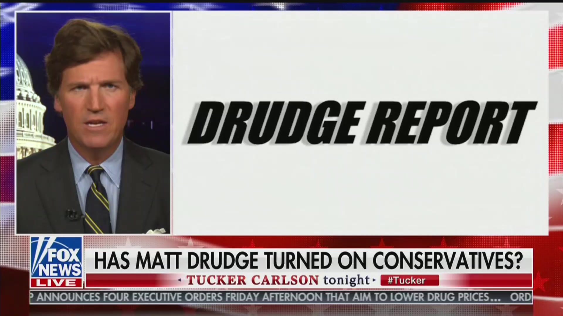 Matt Drudge Is ‘Now Firmly a Man of the Progressive Left,’ Tucker Carlson Claims