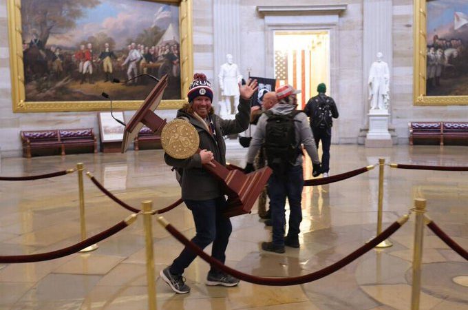 Man Seen Carrying Pelosi’s Lectern During Capitol Riot Arrested